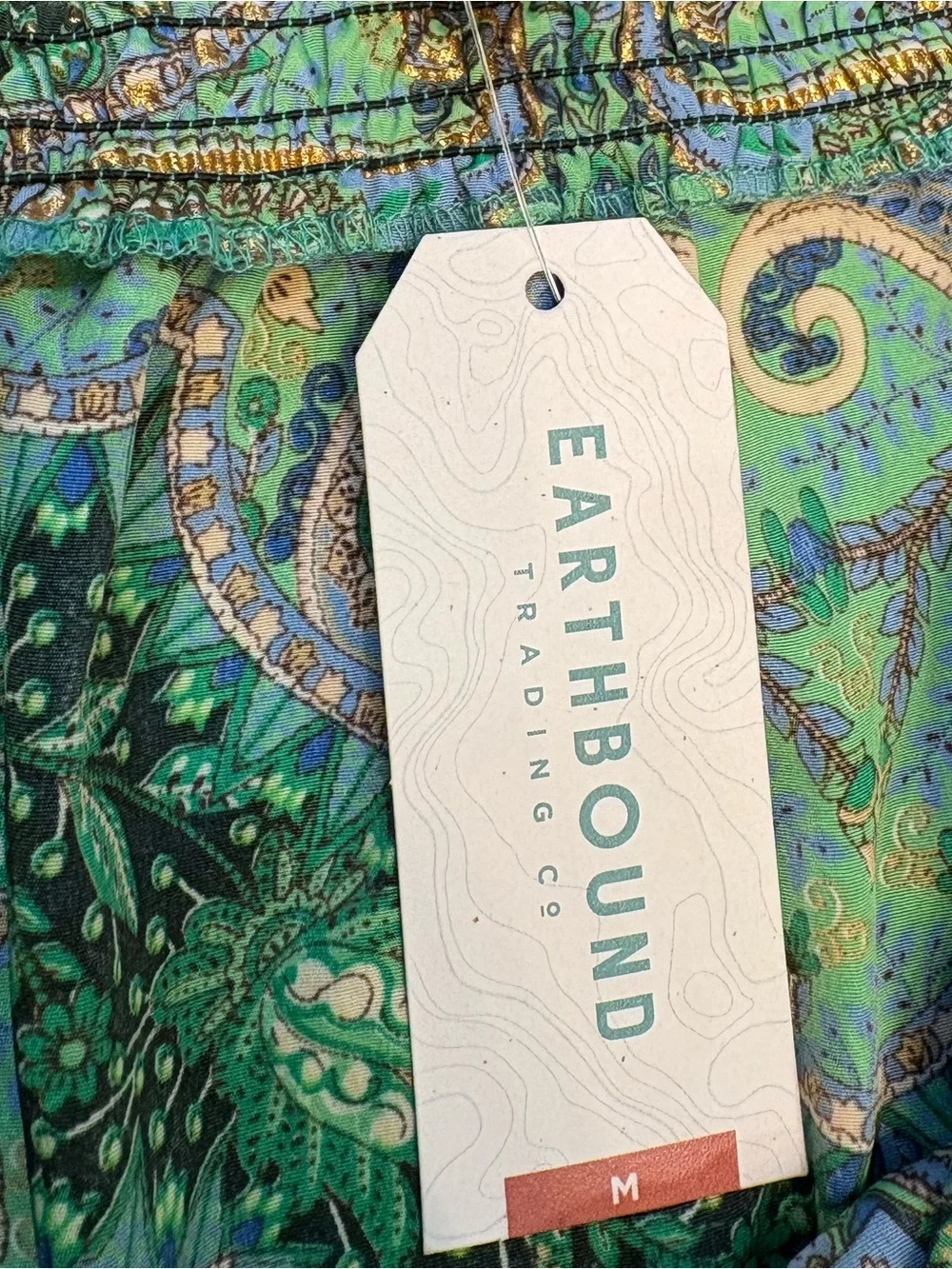 🆕🎉NWT Earthbound Green Paisley Halter Maxi Dress - Picture 7 of 9